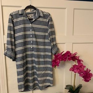 Loft Chambray Striped Shirt Dress/Tunic sz 4